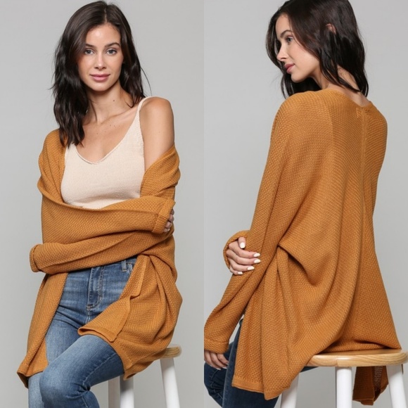 Sweaters - Camel loose fit kimono cardigan